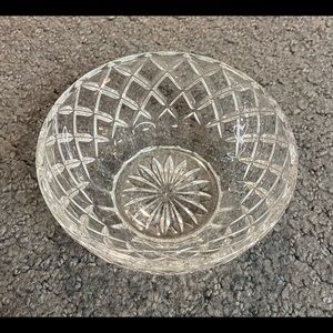 Crystal Diamond Basket Weave Glass Bowl 5” x 2.5”